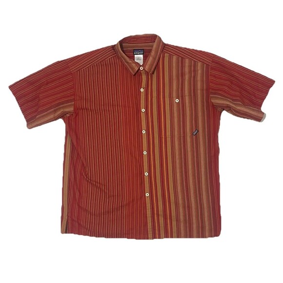 VTG Patagonia Textured Puckerware Sz. XL Organic Cotton Blend Button Down Shirt - Picture 1 of 6